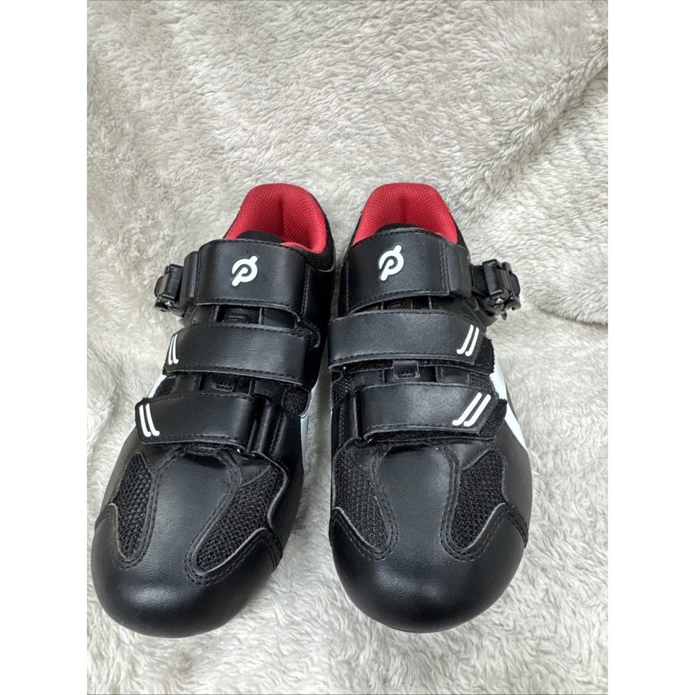 Original Peloton Road Bike Cycling Shoes w/ Clips Cleats EU SZ 38 Black Red